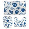 3 Pieces Bathroom Rug Set, Conch Starfish Fish Coral Soft Foam Non Slip Bath Mats Sets Toilet Contour Mat Lid Cover for Bathtub Shower and Bathroom Decor 20"x32" view 1