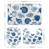3 Pieces Bathroom Rug Set, Conch Starfish Fish Coral Soft Foam Non Slip Bath Mats Sets Toilet Contour Mat Lid Cover for Bathtub Shower and Bathroom Decor 20"x32" view 2