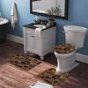 3 Pieces Bathroom Rug Set, Dog Paw Prints Rustic Old Barn Wood Soft Foam Non Slip Bath Mats Sets Toilet Contour Mat Lid Cover for Bathtub Shower and Bathroom Decor 20"x32" view 3