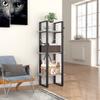 3 Tier Book Cabinet Bookcase Bookshelf, Modern Chipboard Standing Rack Metal Frame Storage Shelf Bookshelves Display Rack for Living Room, Bedroom 15.7"x11.8"x41.3" Concrete Gray view 4