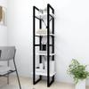 4-Tier Bookshelf, Book Cabinet Bookcase Industrial Open Display Shelf with Metal Frame, Standing Storage Shelf for Home Office Living Room, 15.7"x11.8"x55.1" Chipboard view 4