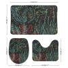 3 Pieces Bathroom Rug Set, Aquatic Plants Small Fish Coral Soft Foam Non Slip Bath Mats Sets Toilet Contour Mat Lid Cover for Bathtub Shower and Bathroom Decor 18"x30" view 2
