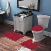3 Pieces Bathroom Rug Set, Valentine's Day Red Soft Foam Non Slip Bath Mats Sets Toilet Contour Mat Lid Cover for Bathtub Shower and Bathroom Decor 16"x24" view 3