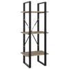 3-Tier Bookshelf, Book Cabinet Bookcase Industrial Open Display Shelf with Metal Frame, Standing Storage Shelf for Home Office Living Room, 15.7"x11.8"x41.3" Chipboard view 3