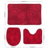 3 Pieces Bathroom Rug Set, Valentine's Day Red Soft Foam Non Slip Bath Mats Sets Toilet Contour Mat Lid Cover for Bathtub Shower and Bathroom Decor 20"x32" view 2