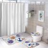 3 Pieces Bathroom Rug Set, Anchor Coral Fish Birch Grain Soft Foam Non Slip Bath Mats Sets Toilet Contour Mat Lid Cover for Bathtub Shower and Bathroom Decor 20"x32" view 4