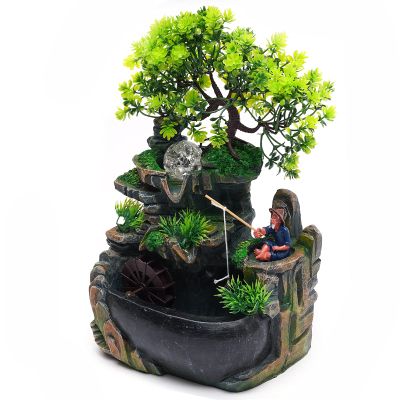 DYRABREST Water Fountain Indoor and Outdoor Relaxation Tabletop Fountain with Illuminated Rolling Ball, Feng Shui Zen Calming Waterfall Sound Tabletop Fountains, Home Decorations for Living Room Gift