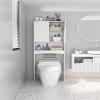 VERYKE Over The Toilet Storage Cabinet Freestanding Spacesaver Bathroom Stand White Toilet Storage Organizer with 3 Layers,Open shlef & 2 Doors view 1