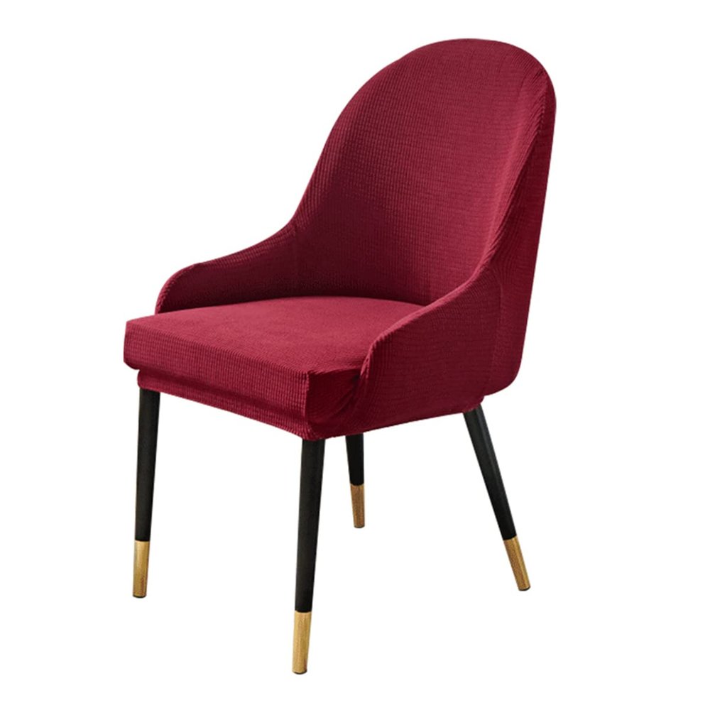 XGANGM Set of 2/4/6/1Bar/Dining Chair Covers Slipcover with Armrest Back Curved Swivel Kitchen/Dining/Living Room Counter Chair Slipcover Bar Stools Height Chair Protector,Red,1PC