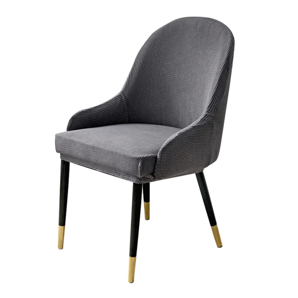XGANGM Set of 2/4/6/1Bar/Dining Chair Covers Slipcover with Armrest Back Curved Swivel Kitchen/Dining/Living Room Counter Chair Slipcover Bar Stools Height Chair Protector,Grey,1PC