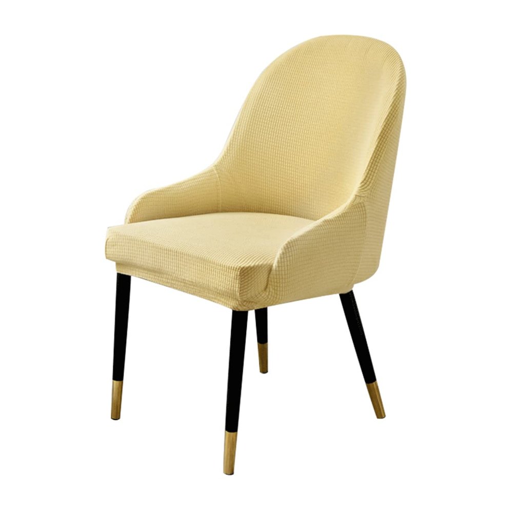 XGANGM Set of 2/4/6/1Bar/Dining Chair Covers Slipcover with Armrest Back Curved Swivel Kitchen/Dining/Living Room Counter Chair Slipcover Bar Stools Height Chair Protector,Cream b,1PC