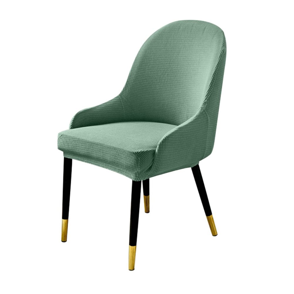 XGANGM Set of 2/4/6/1Bar/Dining Chair Covers Slipcover with Armrest Back Curved Swivel Kitchen/Dining/Living Room Counter Chair Slipcover Bar Stools Height Chair Protector,Green b,1PC