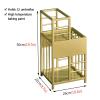 ZJMK Double Layer Metal Umbrella Stand for Indoor Entryway, Modern Gold Stoarge Holder with Drip Tray, Commercial Umbrella Rack for Hotels Lobby (Size : Small) view 4