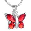LiHiFG Stainless Steel Crystal Butterfly Memorial Urn Cremation Pendant Necklace for Animal Ash - Memorial Ash Keepsake view 1