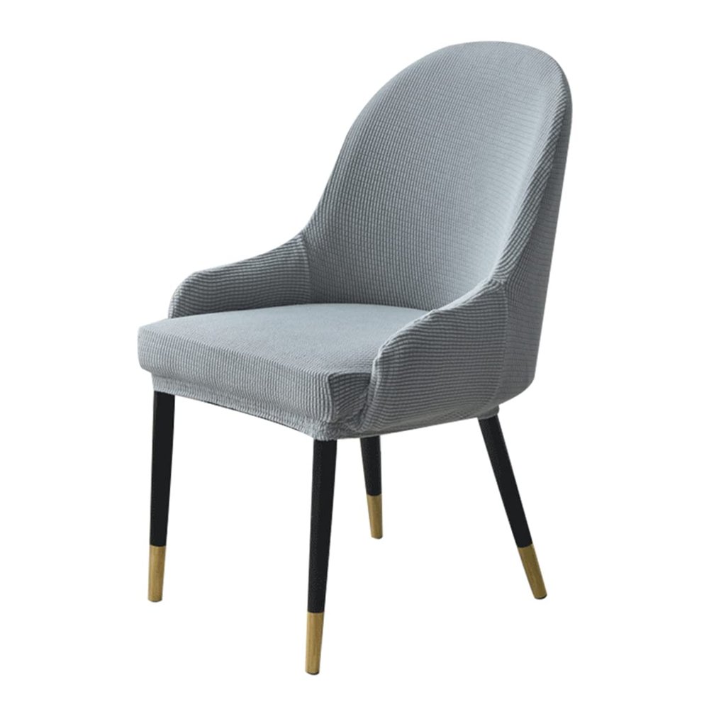 XGANGM Set of 2/4/6/1Bar/Dining Chair Covers Slipcover with Armrest Back Curved Swivel Kitchen/Dining/Living Room Counter Chair Slipcover Bar Stools Height Chair Protector,Silver Grey,1PC