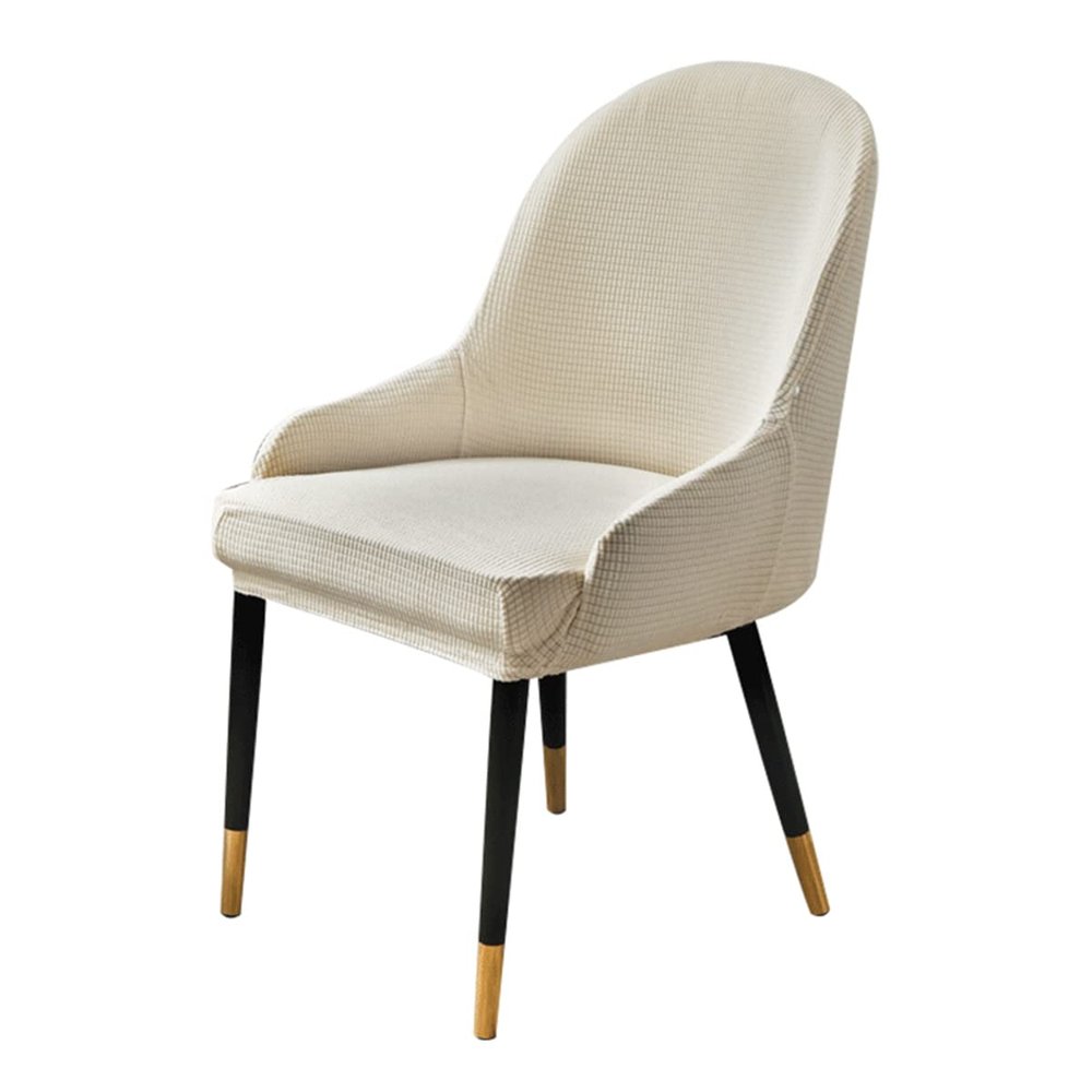 XGANGM Set of 2/4/6/1Bar/Dining Chair Covers Slipcover with Armrest Back Curved Swivel Kitchen/Dining/Living Room Counter Chair Slipcover Bar Stools Height Chair Protector,Beige,1PC