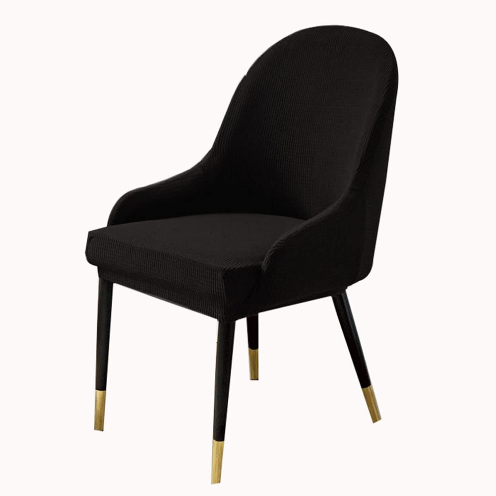 XGANGM Set of 2/4/6/1Bar/Dining Chair Covers Slipcover with Armrest Back Curved Swivel Kitchen/Dining/Living Room Counter Chair Slipcover Bar Stools Height Chair Protector,Black,1PC