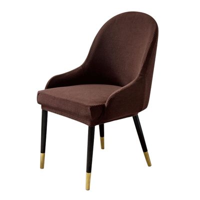 XGANGM Set of 2/4/6/1Bar/Dining Chair Covers Slipcover with Armrest Back Curved Swivel Kitchen/Dining/Living Room Counter Chair Slipcover Bar Stools Height Chair Protector,Brown b,1PC