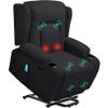 Best Choice Products Modern Linen Electric Power Lift Chair, Recliner Massage Chair, Adjustable Furniture for Back, Legs w/ 3 Positions, USB Port, Heat, Cupholders, Easy-to-Reach Button - Black view 1