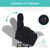 Best Choice Products Modern Linen Electric Power Lift Chair, Recliner Massage Chair, Adjustable Furniture for Back, Legs w/ 3 Positions, USB Port, Heat, Cupholders, Easy-to-Reach Button - Black view 4