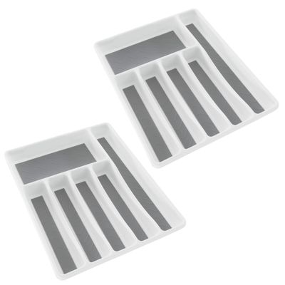 Lavish Home Silverware Drawer Organizer with 6 Sections, Non Slip Flatware Organizer, 2 units