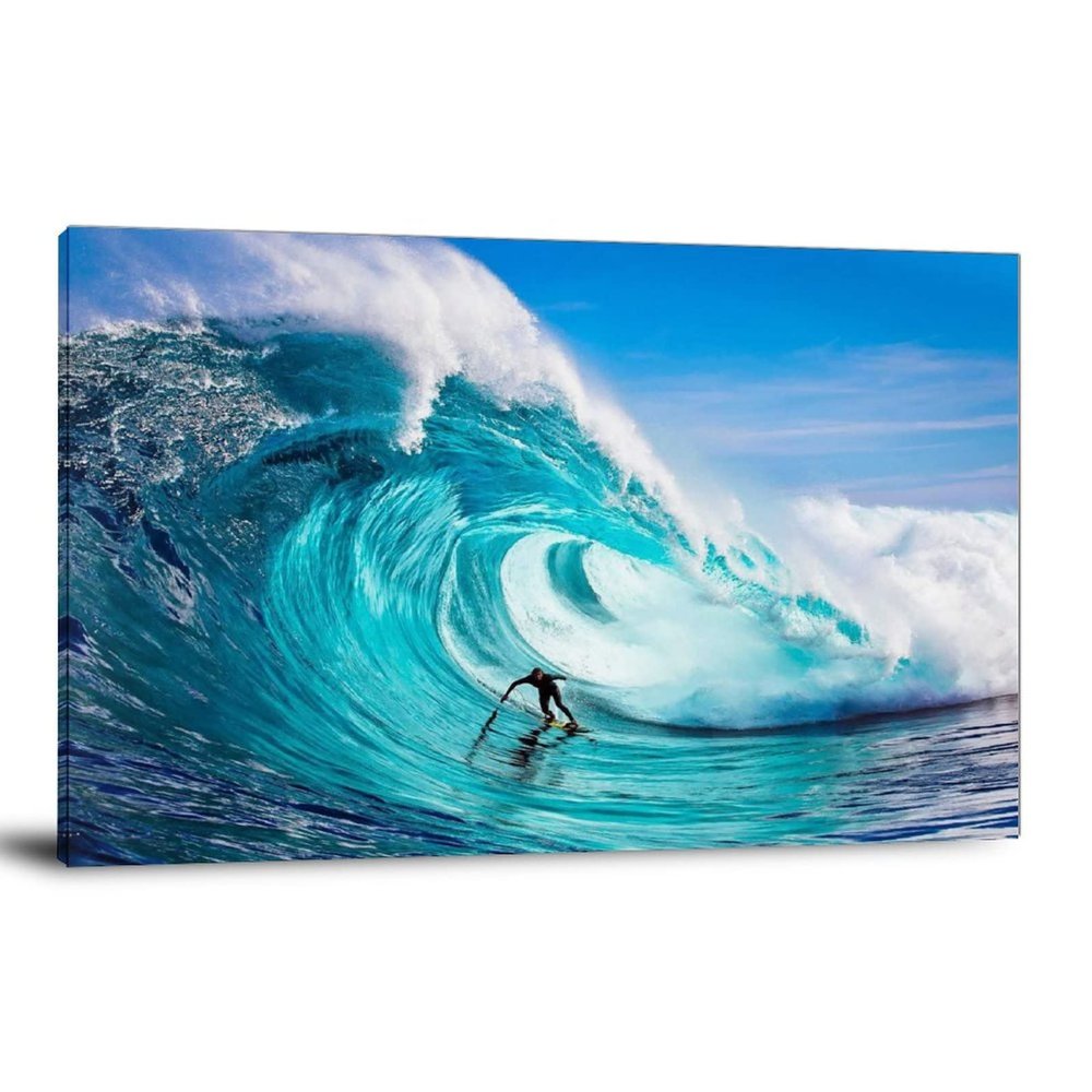 XLPOP The Sport of Surfing Canvas Wall Art Posters Gifts Bedroom Paintings Home Decor Hanging Picture Framed,20x30inch(50x75cm)