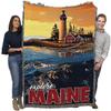 Pure Country Weavers Maine Poster Blanket by David Owens - Gift Tapestry Throw Woven from Cotton - Made in the USA (72x54) view 1