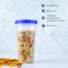 PLASTICPRO 48 Ounce Twist Top Deli Containers Clear bottom With Blue Top Twist on Lids Reusable, Stackable, Food Storage Freezer Container Pack of 4 (Blue) view 2
