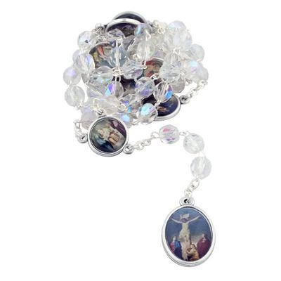 Our Lady of Sorrows | Catholic Devotional Prayer Beads | Includes Plastic Hard Case and Instructions | Great Religious Gift for First Holy Communion and Confirmation (Clear)
