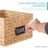 Best Choice Products Pantry Baskets Set of 2 16x12in Water Hyacinth Storage Baskets, Woven Wicker Kitchen Organizers with handles w/Chalkboard Label Chalk Marker - Natural view 2