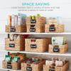 Best Choice Products Pantry Baskets Set of 2 16x12in Water Hyacinth Storage Baskets, Woven Wicker Kitchen Organizers with handles w/Chalkboard Label Chalk Marker - Natural view 4