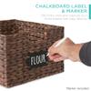 Best Choice Products Pantry Baskets Set of 2 16x12in Water Hyacinth Storage Baskets, Woven Wicker Kitchen Organizers with handles w/Chalkboard Label Chalk Marker - Brown view 2