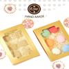 qiqee Cookie Boxes for Gift Giving 8x5.3x2 inch 24Packs Gold Treat Box with Window Bakery Box for Donuts Candies and Biscuit view 2