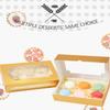 qiqee Cookie Boxes for Gift Giving 8x5.3x2 inch 24Packs Gold Treat Box with Window Bakery Box for Donuts Candies and Biscuit view 4