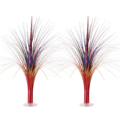 Beistle 2-Pack Metallic Spray Centerpiece, Rainbow Multicolor Decoration for Birthday Parties & Occasions, Table Decor for Special Events, 19