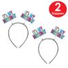 Beistle "Its My Birthday" Headband Boppers  2-Pack Colorful Celebration Headband Accessories with Printed Icons on Snap-On Bands for B-Day Parties, Photos and Group Fun view 2