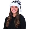 Beistle Plaid Santa Hats 2 Pack, Black & White Buffalo Check Holiday Wearable Accessories, Soft Fabric Santa Caps with White Trim & Pom, One Size Fits Most Adults view 2