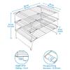 15IN x 10IN Cooling Baking Rack Set of 3, Leonyo 3-Tier Stackable Stainless Steel Wire Baking Cooking Racks Set for Cookie, Pizza, Cup Cake, Raised & Folding Feet view 2