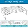 15IN x 10IN Cooling Baking Rack Set of 3, Leonyo 3-Tier Stackable Stainless Steel Wire Baking Cooking Racks Set for Cookie, Pizza, Cup Cake, Raised & Folding Feet view 3