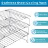 15IN x 10IN Cooling Baking Rack Set of 3, Leonyo 3-Tier Stackable Stainless Steel Wire Baking Cooking Racks Set for Cookie, Pizza, Cup Cake, Raised & Folding Feet view 4