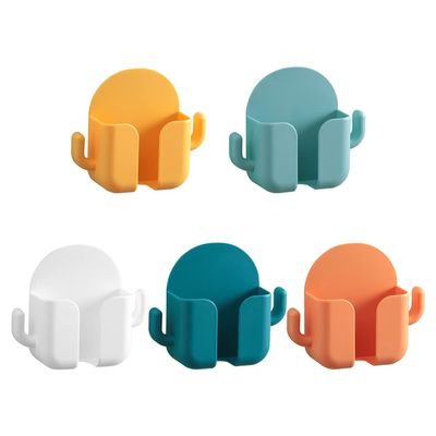Zerodeko 5pcs Nail Wall-Mounted Phone Charging Rack Premium Storage Organizer for Remote Control Mobile Devices Versatile Use Bedroom Bathroom Kitchen Living Room Punch Design