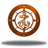 Riverside Designs Anchor Compass Coastal Metal Wall Art Steel Decor (24", Copper) view 1