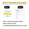 Anuruddha Waffle Personalized Blanket with Name Custom Text Blankets for Bedroom Couch, Lightweight Personalized Gift for for Waffle Lovers Oversize (120"x90") view 2