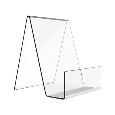 Zerodeko 2pcs Transparent Acrylic Book Display Stands Clear Book Holders for Showcasing Calendars and Artworks Desktop Stable and Eye-catching Design for Easy Viewing