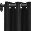 Fcosie 100% Blackout Extra Long Linen Curtains (with Liner), Linen Look Curtains Grommet Energy Efficient Drapes Tall Curtains for High Living Room High Ceiling (2 Panels), Black, 50 W x 120 L Inch view 1