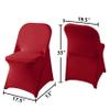 20 Pack Red Spandex Folding Chair Covers in Stretch Washable Fabric for Wedding, Party,Holidays,Celebration and Other Special Events view 2