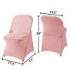 6 Pack Dusty Pink Spandex Folding Chair Covers in Stretch Washable Fabric for Wedding, Party,Holidays,Celebration and Other Special Events view 2