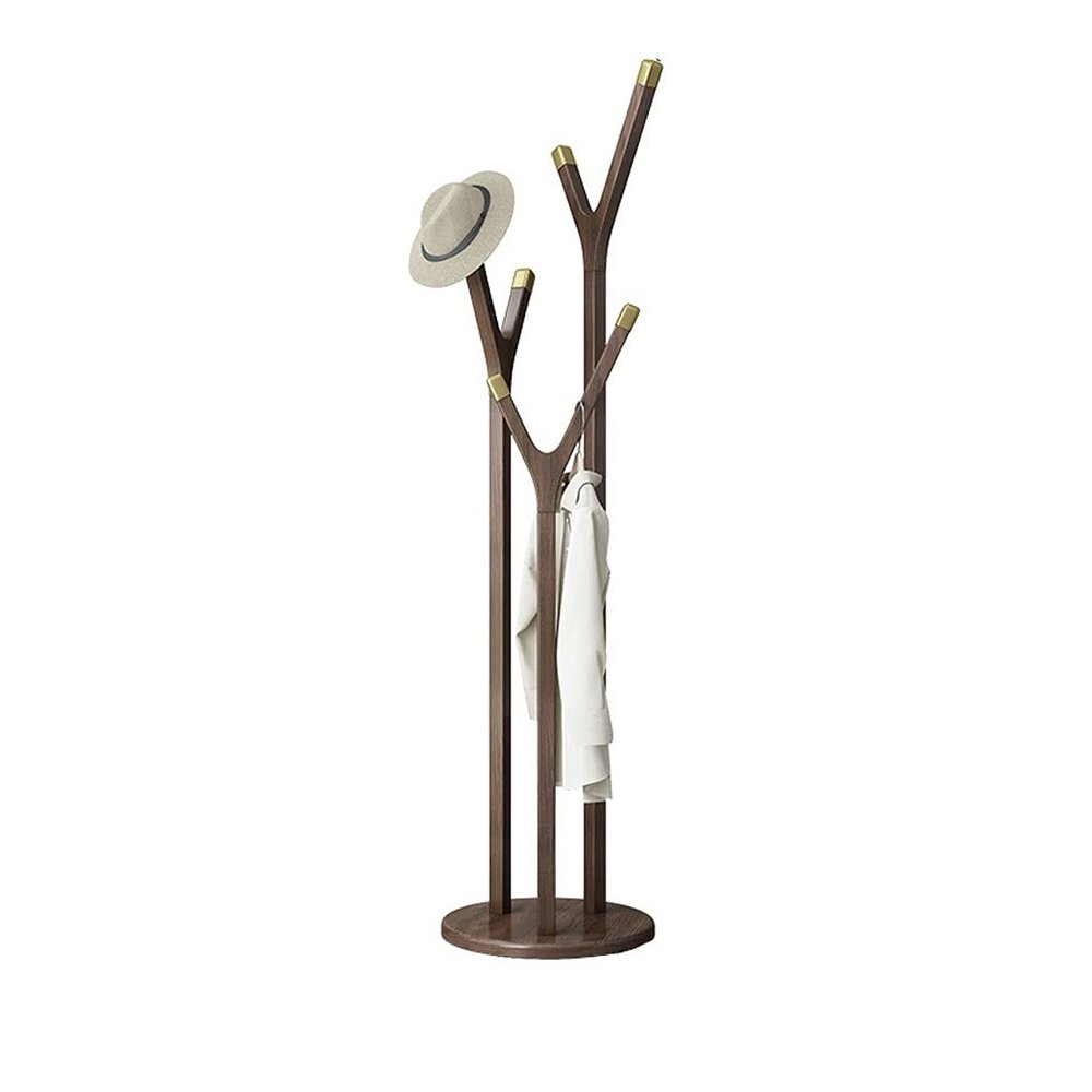 ZXXMZ Freestanding Coat Rack Floor Coat Rack Wooden Freestanding Coat Tree with 6 Hooks Hallway Entryway Bedroom Office Storage Rack Branches Cactus Shape Stable and Sturdy (Color : A)