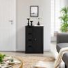 Topeakmart Wooden Bathroom Floor Cabinet, Free Standing Side Cabinet w/4 Drawers & 3 Tier Cupboard Storage Organizer Unit for Hallway/Entryway, Black view 4