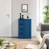Topeakmart Wooden Bathroom Floor Cabinet, Free Standing Side Cabinet w/4 Drawers & 3 Tier Cupboard Storage Organizer Unit for Hallway/Entryway, Navy Blue view 4